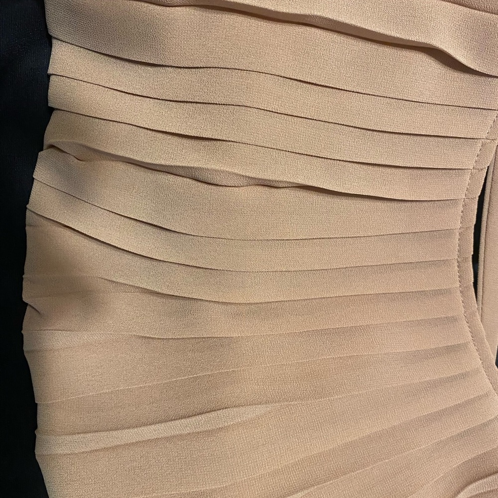 Gianni Bini Peach & Navy Open Back Dress Sz Lg - Picture 5 of 7
